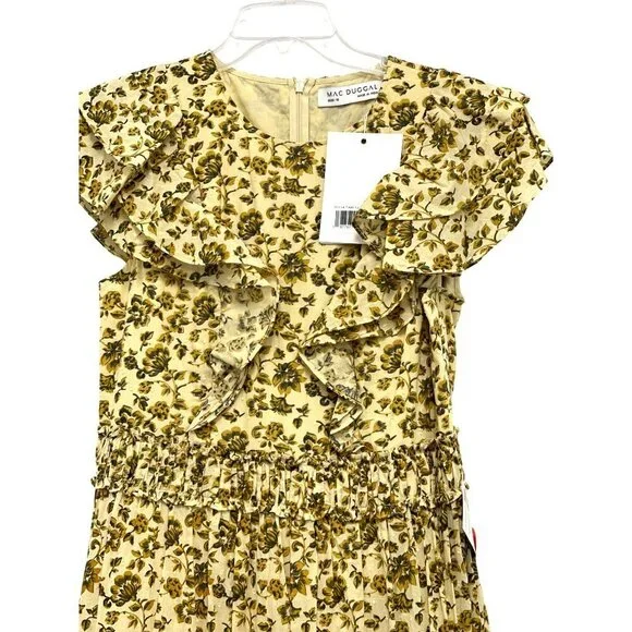 Anthropologie Mac Duggal Ruffle Cotton Voile Formal Gown Maxi Dress Size 12 - Picture 6 of 10